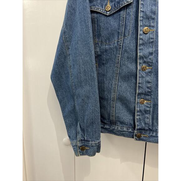 VTG 90s/Y2K BIG DOGS Jean Jacket Sz L Grunge/Trucker Denim FUN & ATTITUDE - Picture 4 of 10